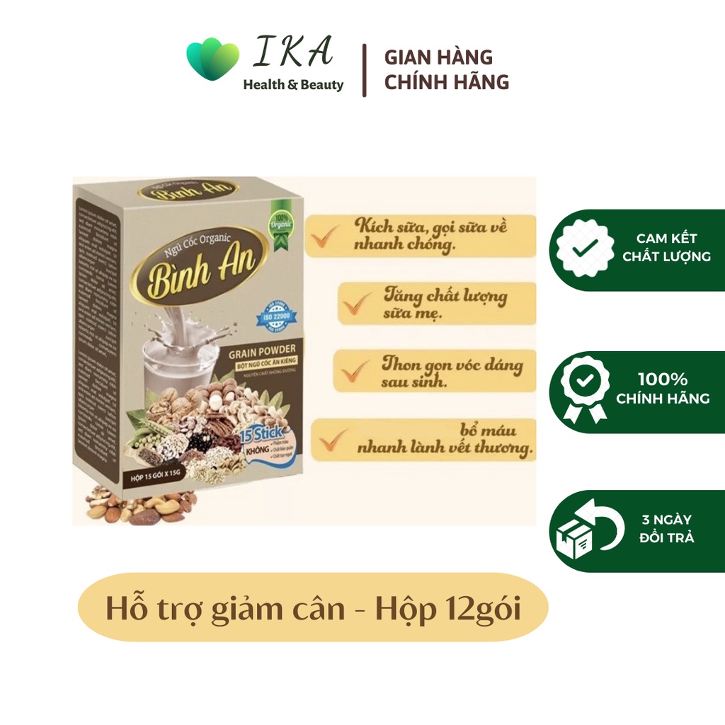 Bột ngũ cốc dinh dưỡng Organic Bình An Lợi sữa Giảm cân (Hộp 15gói)