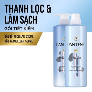 Bộ gội xả Pantene Micellar làm sạch sâu chiết xuất tảo biển 530 ml / chai