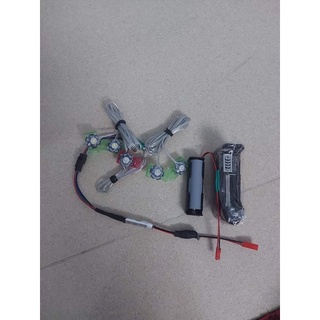 Đèn máy bay 5 điểm gắn trang trí diều - đèn diều cảm biến chạy pin sạc