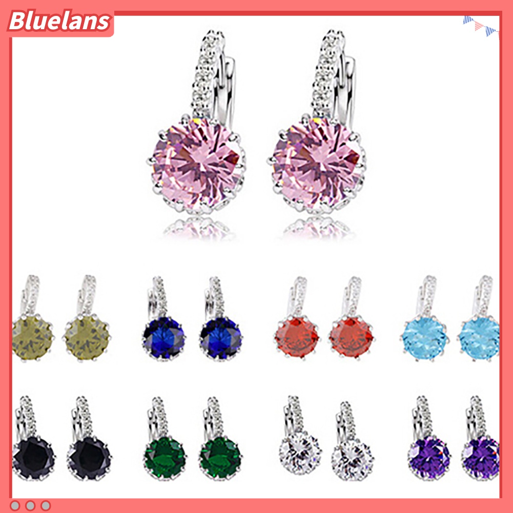 Bông tai đồng mạ vàng 9K đính đá xinh xắn