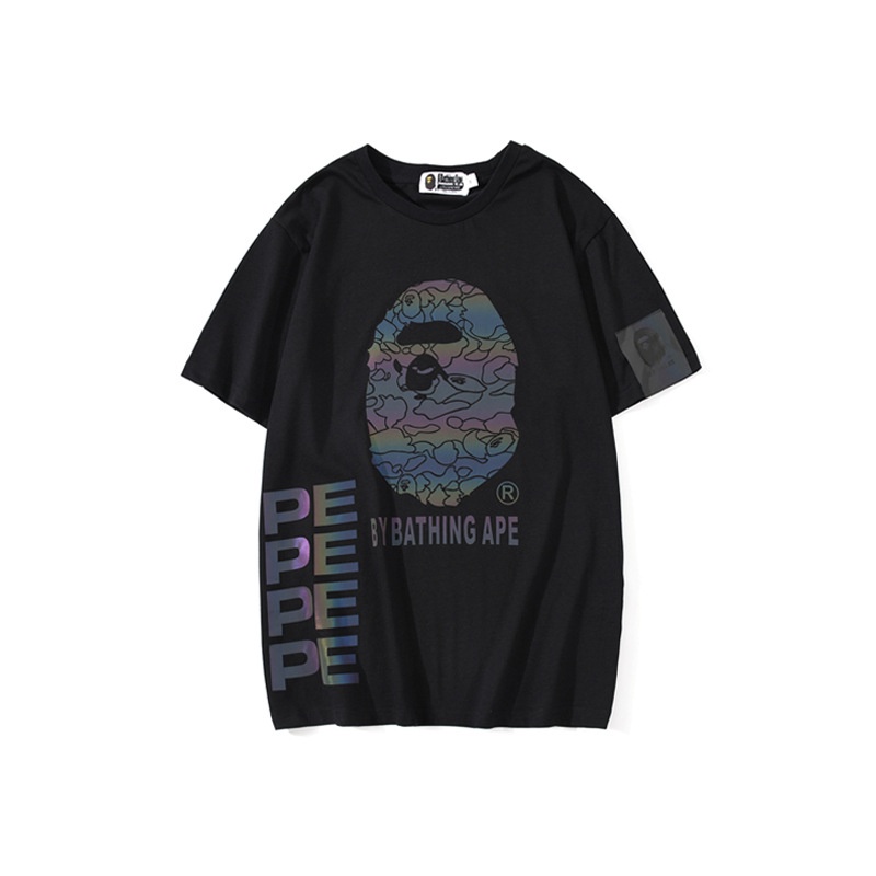 Áo Tee Bape Print Hologram SS22, Áo Thun Bape T-Shirt phản quang Flash, chất liệu Cotton, màu đen BapeVN