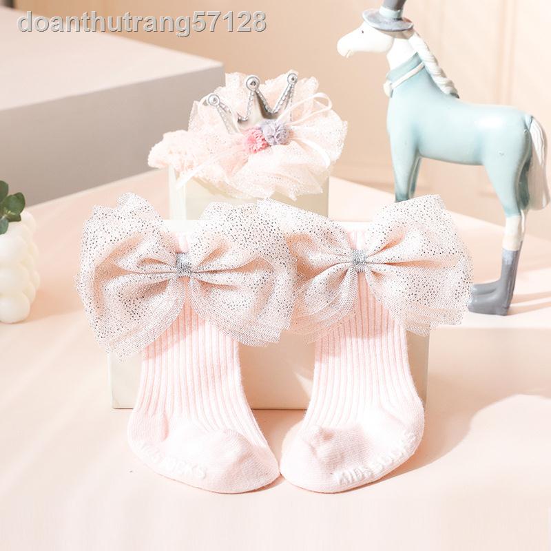 ❆❡✘Vớ dây buộc tóc cho bé quà tặng set đồ công chúa bít tất ống cho bé quà tặng dễ thương trang trí tóc siêu dễ thương