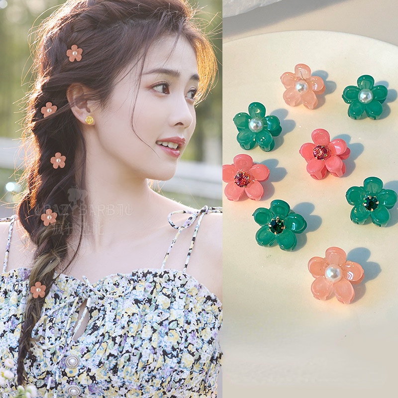 Bộ 2 Kẹp Tóc Hình Hoa Đính Ngọc Trai Dễ Thương