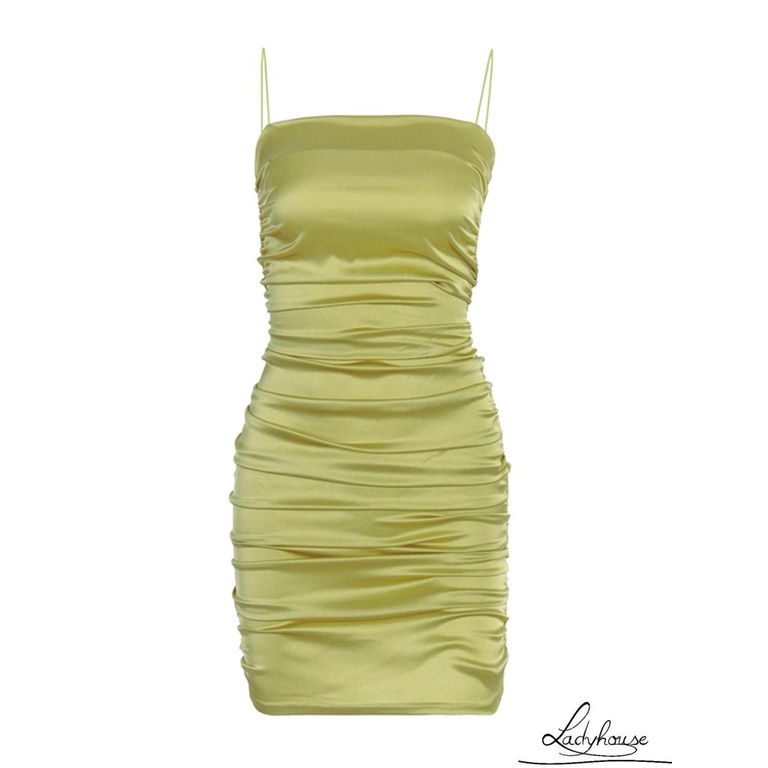 Đầm Hai Dây Mỏng Mùa Hè Màu Trơn Gợi Cảm Cho Nữ