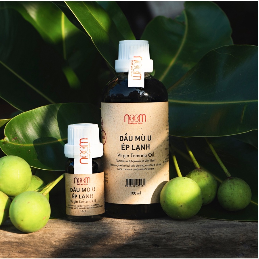 Dầu Mù u ép lạnh, dầu tự nhiên, làm lành vết thương- Noom chai 10ml