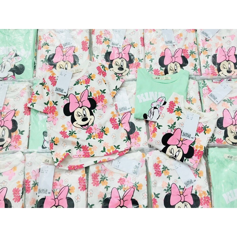 COMBO 2 ÁO HÌNH MICKY HOA - XANH CHO BG