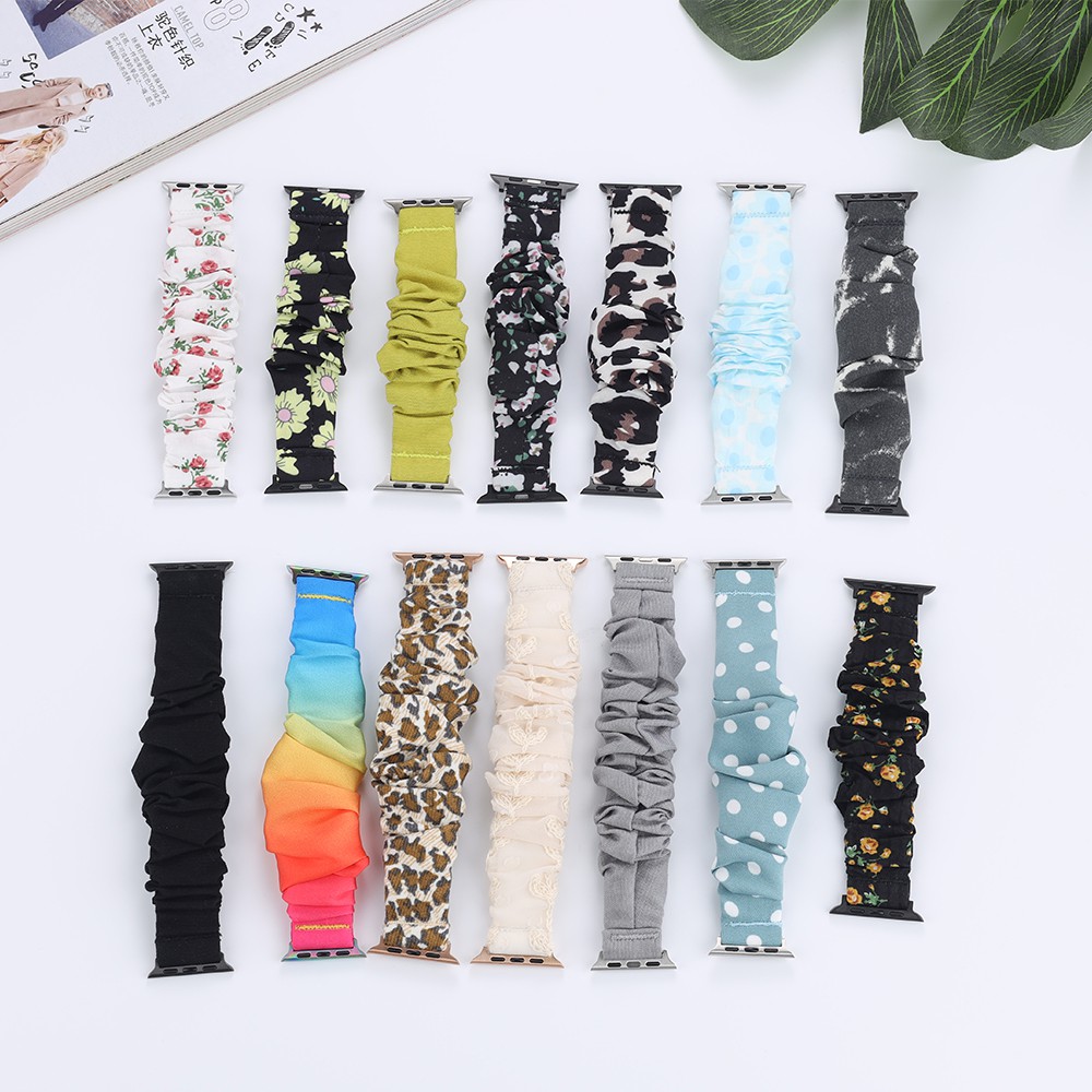 Dây đeo đồng hồ đàn hồi chất vải tiện dụng cho Apple Watch Band Series 6 5 4 3 38mm/40mm/41mm 42mm/44mm/45mm
