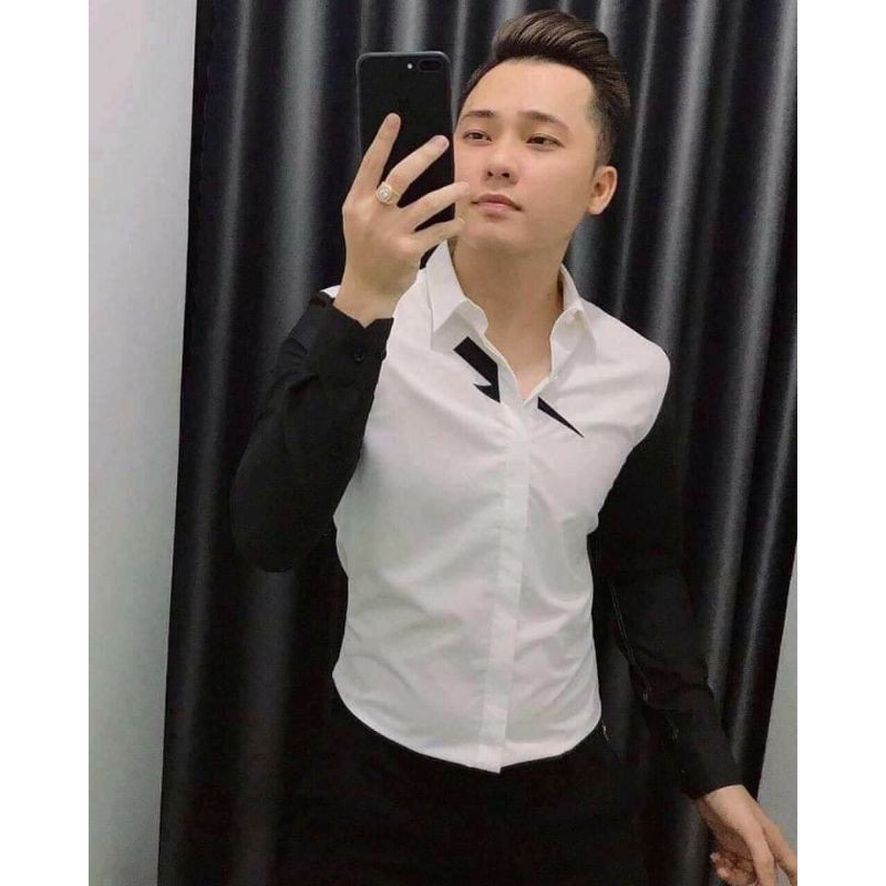 Áo Sơ Mi Nam Nữ Tay Dài Tia Sét