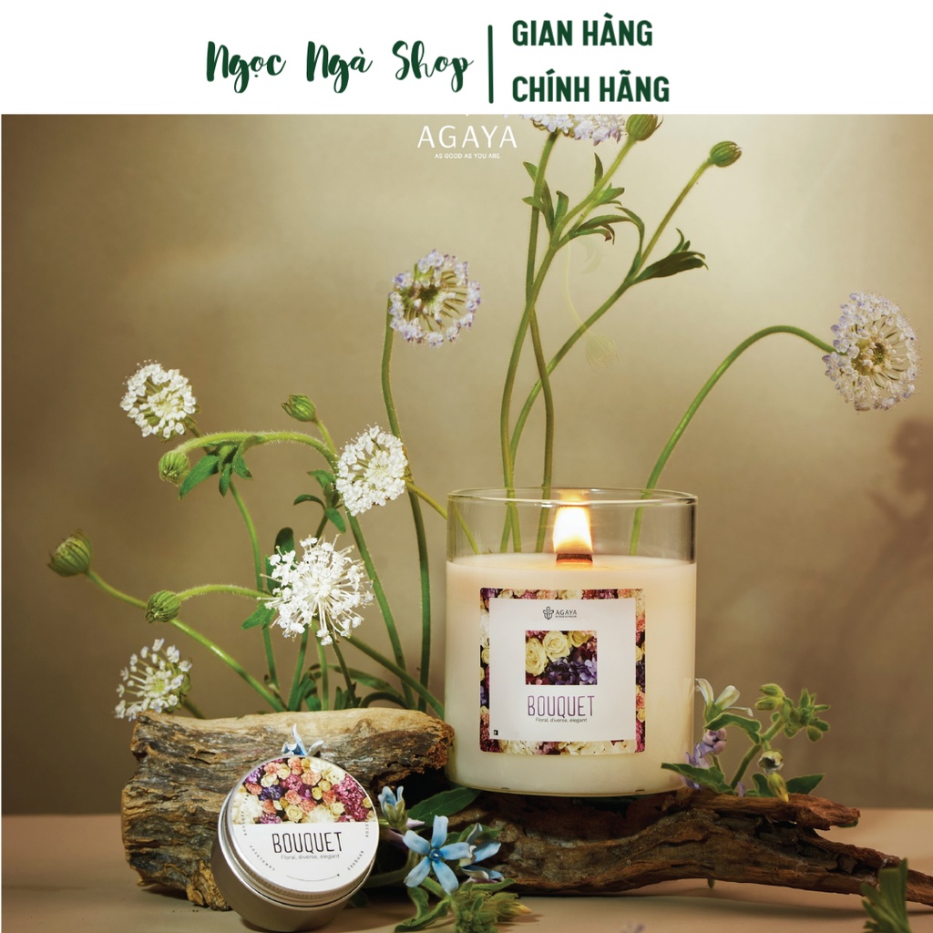 [20 mùi Size 100g-200g] Nến Thơm Cao Cấp Candle Cup AGAYA - Thành phần tư nhiên, an toàn cho sức khoẻ - Ngọc Ngà Shop