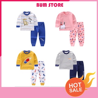 Đồ Bộ thu đông bé trai, bé gái XIAOHAIMEI vải Cotton, Bộ quần áo dài tay thu đông cho bé (Link 1)