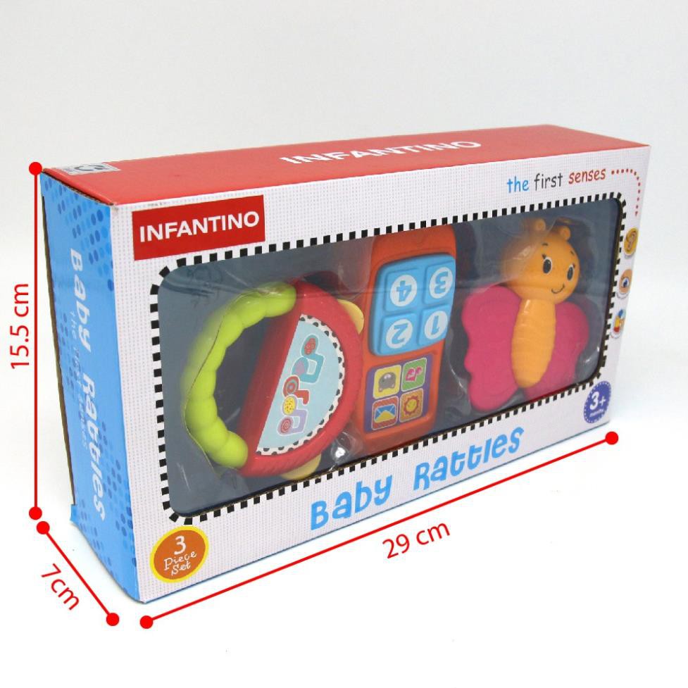 Bộ xúc xắc, gặm nướu ba chi tiết hình con bướm INF219-XX3 - Infantino