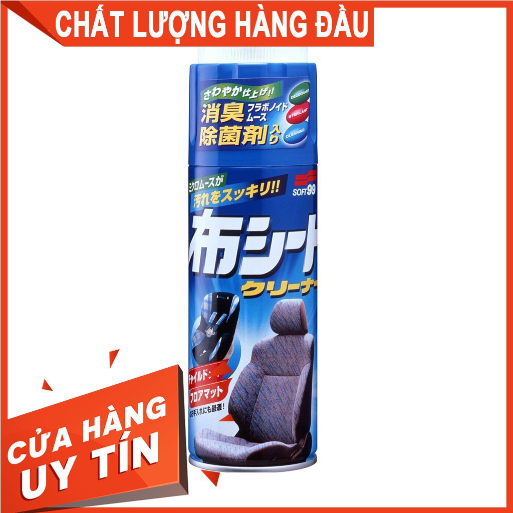 Chai xịt vệ sinh ghế nỉ ô tô NeW Fabric Seat Cleaner - Soft99 chính hãng Nhật Bản