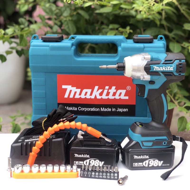 MÁY CHUYÊN VÍT MAKITA 198V 5Ah KHÔNG CHỔI THAN 2 Pin. BỘ PHỤ KIỆN NHƯ HÌNH