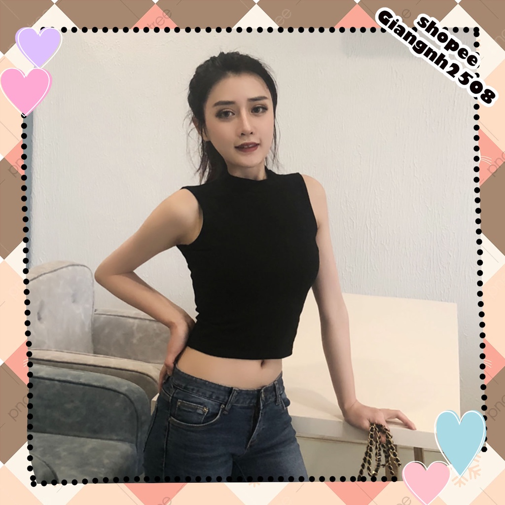 A007 Áo Croptop ba lỗ ôm body thể thao, áo tank top sát nách crt đen trắng ulzzang trẻ trung, bra tập gym, yoga nữ