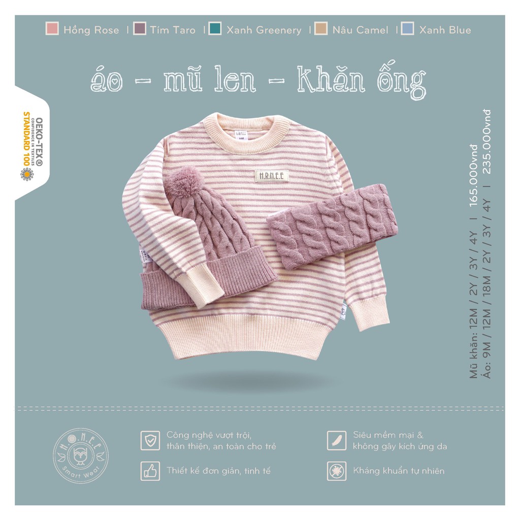 Set Mũ Len Khăn Ống