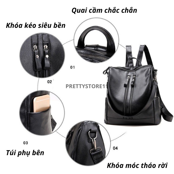 Balo Nữ Thời Trang Phong Cách Hàn Quốc Chất Liệu Da Mềm Chống Thấm Nước Đi Chơi Đi Học