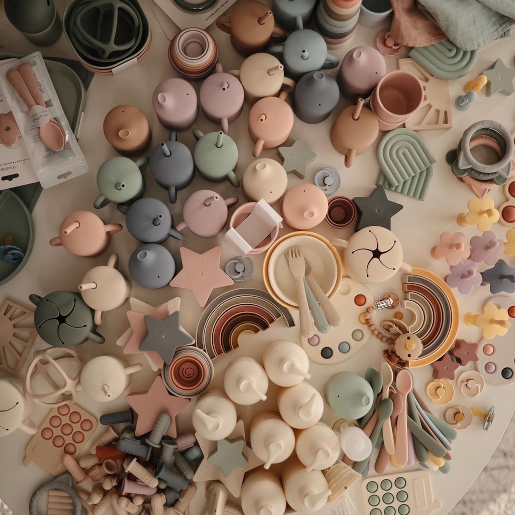 Set 2 thìa ăn dặm silicone Mushie