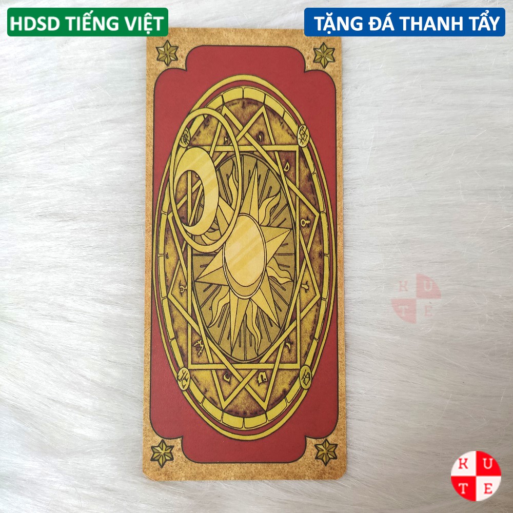 [Size Gốc] Bài Tarot Clow Sakura CardRaptor Phiên Bản Màu Nâu 56 Lá Bài Tặng Đá Thanh Tẩy Và Hướng Dẫn Tiếng Việt S21