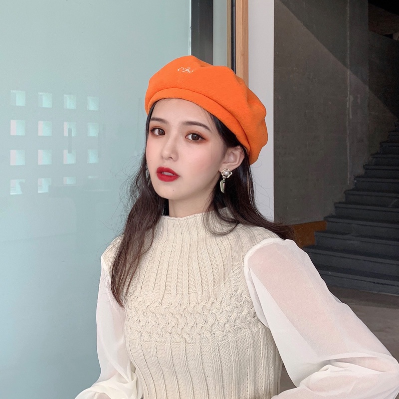 Mũ nồi màu trắng đa năng thời trang xuân thu cho nữ