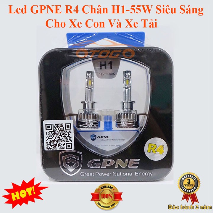 Đèn Led GPNE Chính Hãng R4 Chân H1 55W Có Canbus cho xe con , xe tải