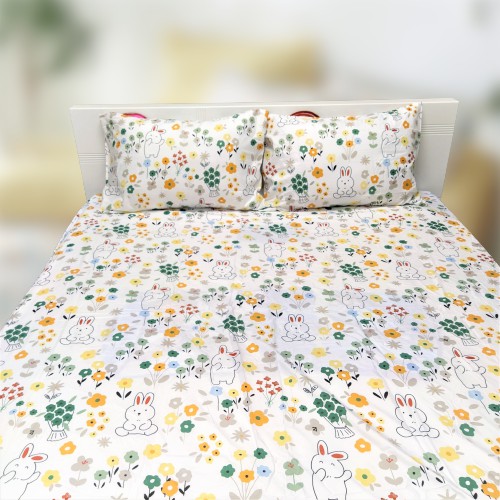 Bộ Chăn Ga Giường Accasa 03-05 Món Cotton Poly Flowers NATURE PASSION 550 Sợi Chống Phai Nhăn Xù Lông Malaysia