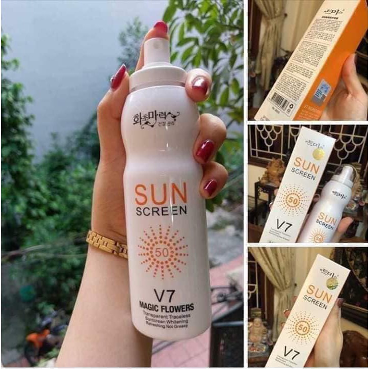 Xịt chống nắng Sun Screen V7 SPF50 200ml