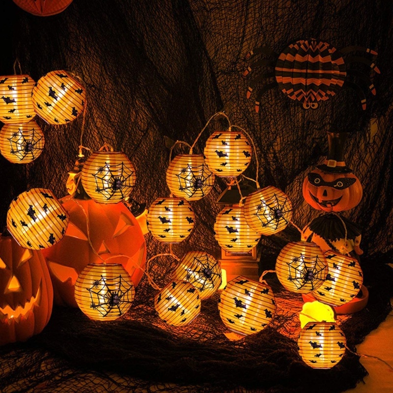 Dây Đèn LED 10 / 20 Bóng Hình Ma / Dơi / Bí Ngô Trang Trí Halloween