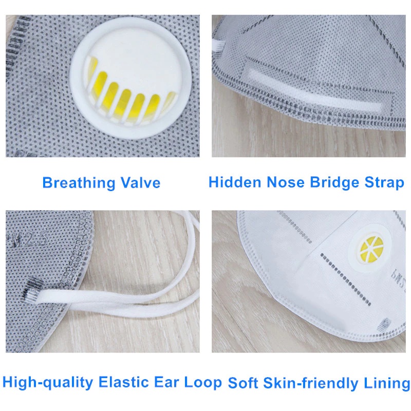 Khẩu trang 5 lớp KN95 có van thở chống bụi chuẩn FFP2 chống khuẩn chống bụi bẩn | BigBuy360 - bigbuy360.vn