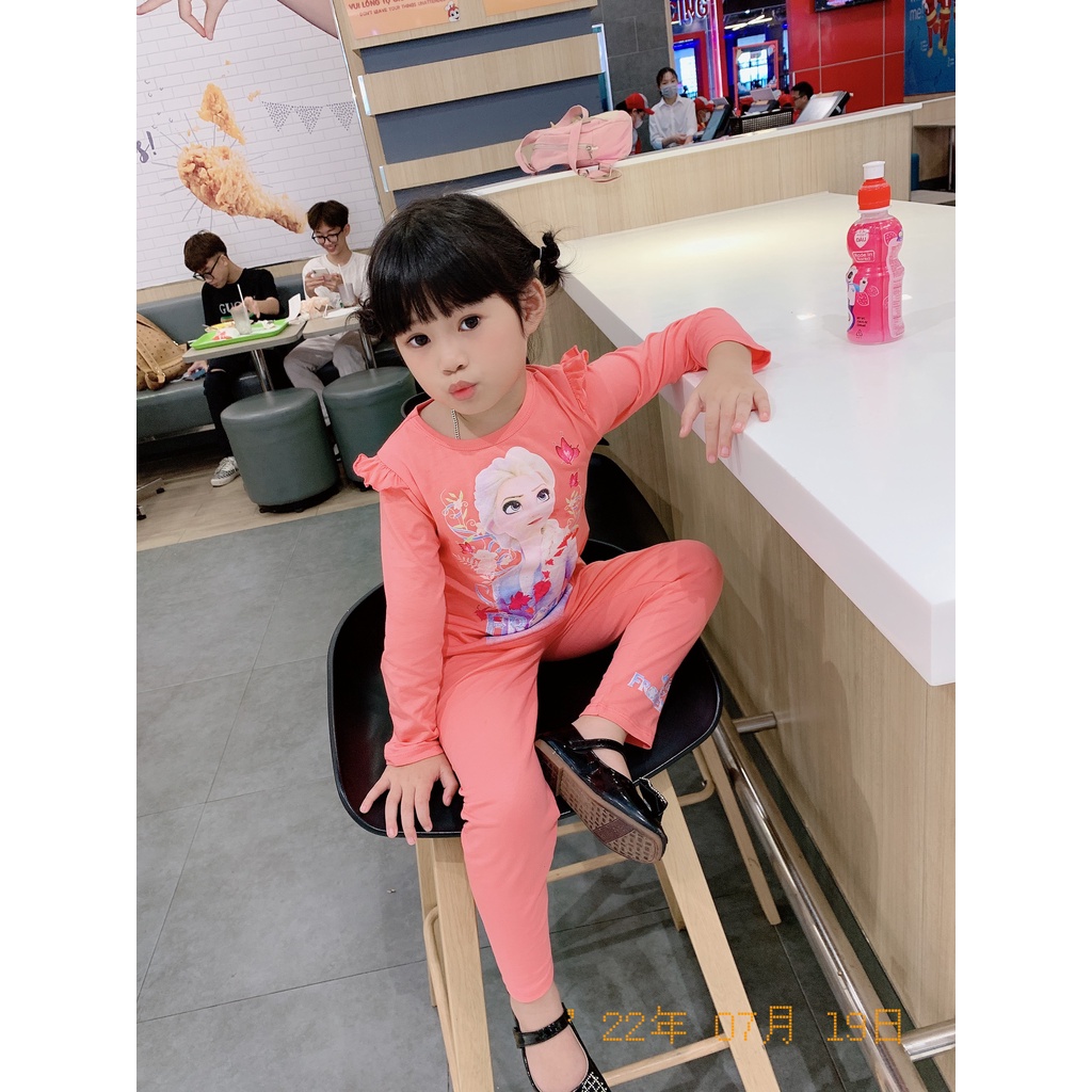 Bộ Cotton Cao Cấp ELSA IN 3D Đẹp Đỉnh Siêu xinh bé gái