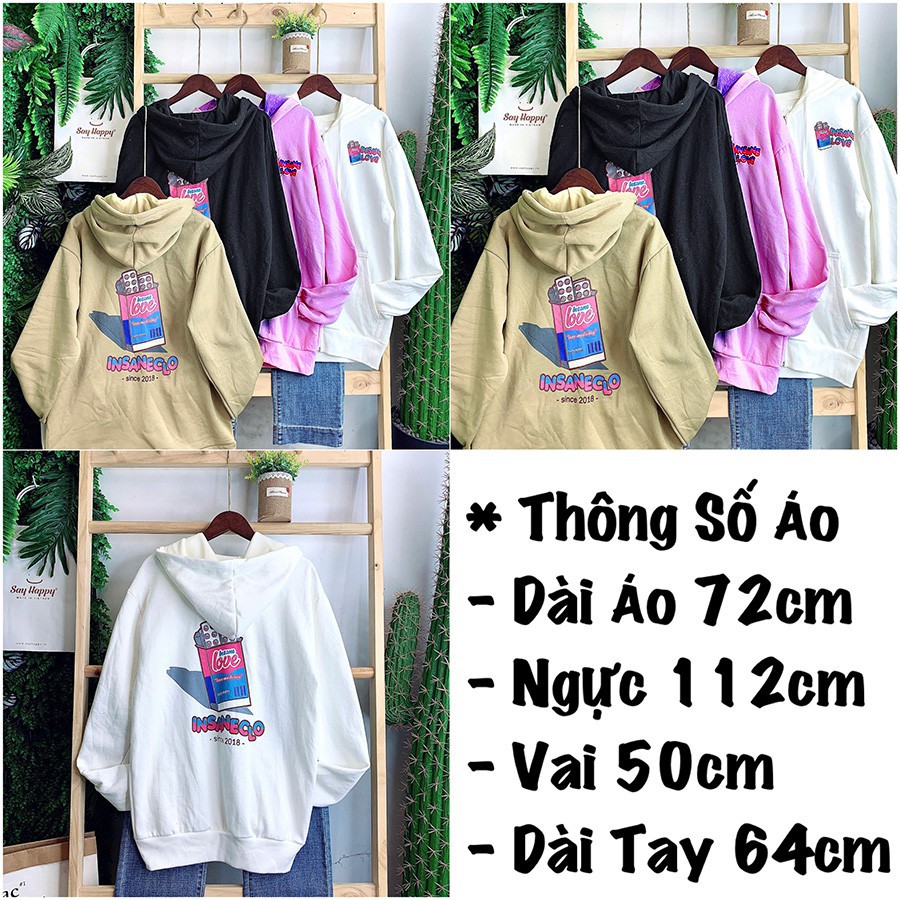 [Kèm Quà] ÁO HOODIE - ÁO KHOÁC NỈ NGOẠI Dây Kéo (HD1160 - Insane Love - Kèm Ảnh Thật) - AK.STORE | BigBuy360 - bigbuy360.vn