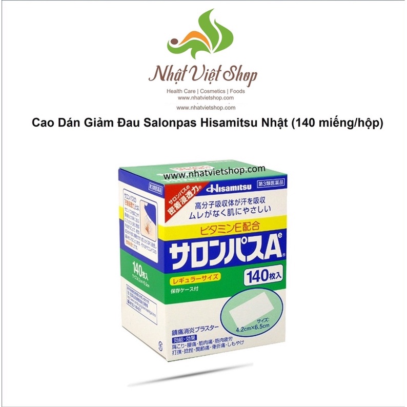 Cao dán Salonpas Hisamitsu Japan (Hộp 140 miếng)