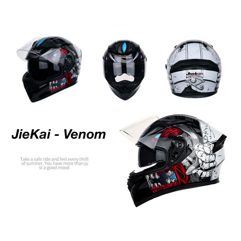 Mũ Bảo Hiểm Fullface JIEKAI 2 Kính Tem VeNom