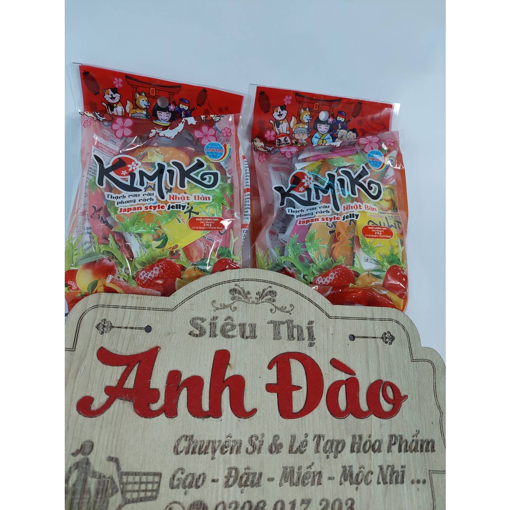 Thạch Rau Câu Kimiko Nhật Bản dạng túi Gói 216g