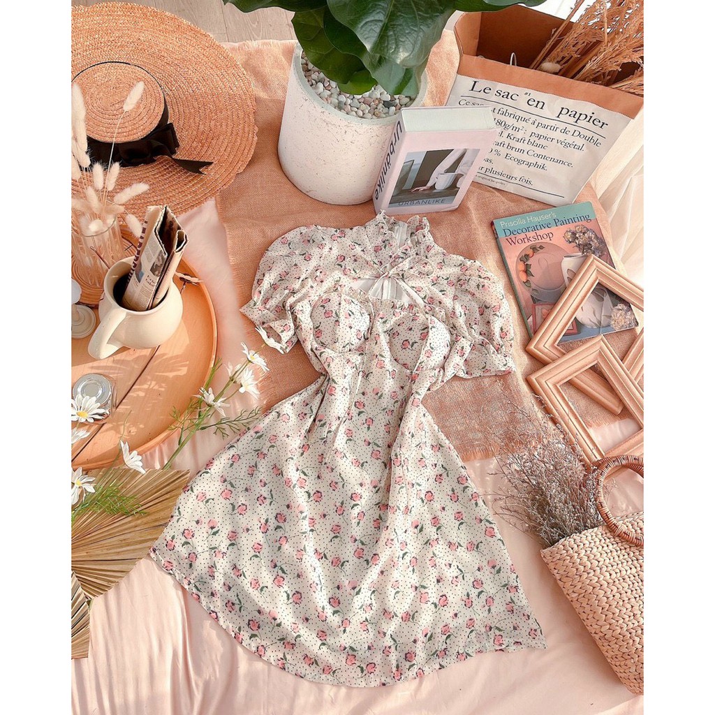 Váy nữ hoa nhí, đầm nữ đẹp chất mát, mịn, hàng đẹp chuẩn bán shop, phong cách nữ tính, trẻ trung cho mùa hè | BigBuy360 - bigbuy360.vn