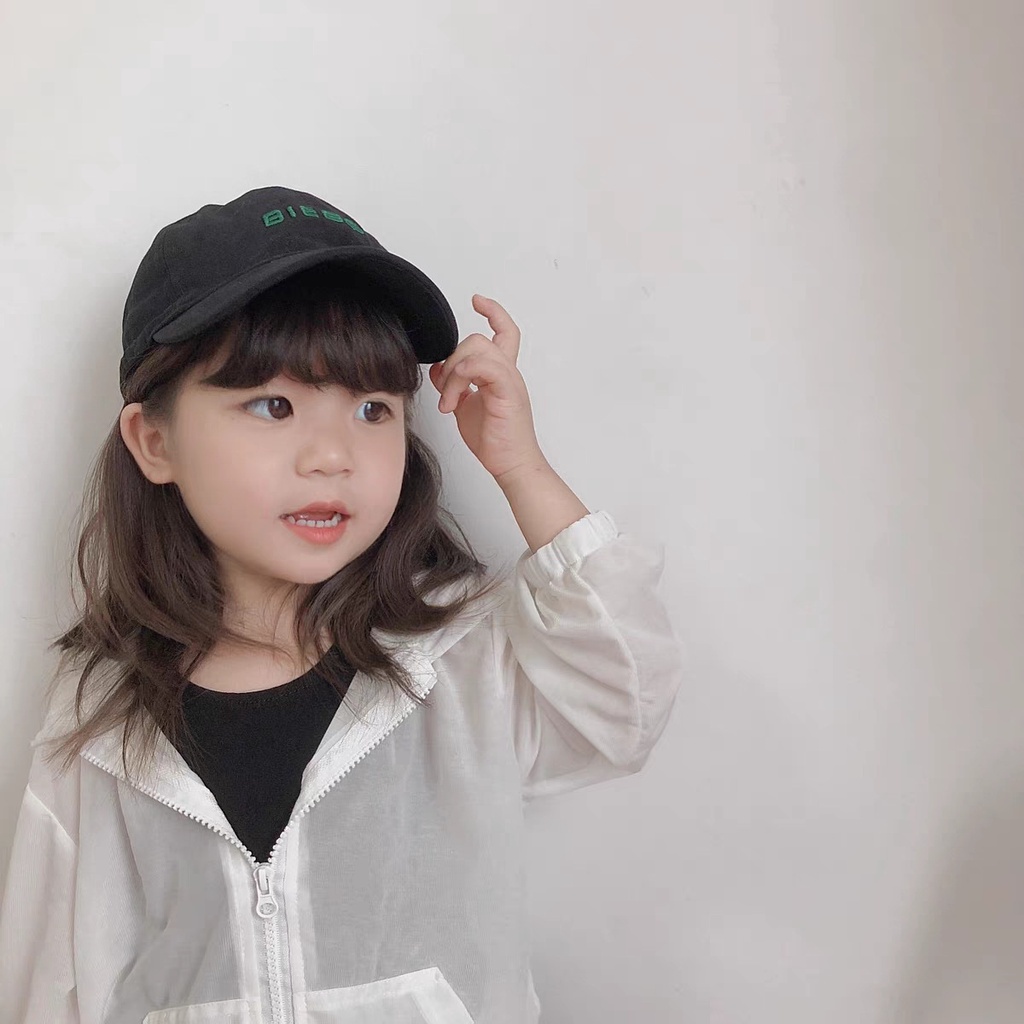 Mũ lưỡi trai thêu chữ đơn giản thời trang cho mẹ và bé