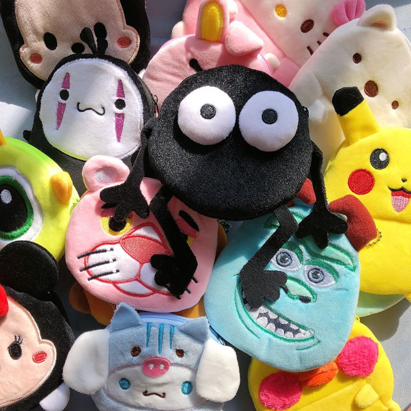 New Disney Sanrio Mini Coin bag plush Peripheral Plush Cartoon Cute Animal Coin Purse Accessories girl gift