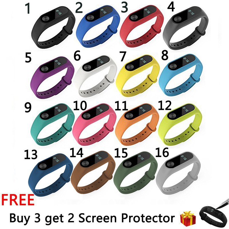 Sale 70% Dây đeo silicon 16 màu tùy chọn dành cho Xiaomi Mi Band 2, Giá gốc 20,000 đ - 95B33