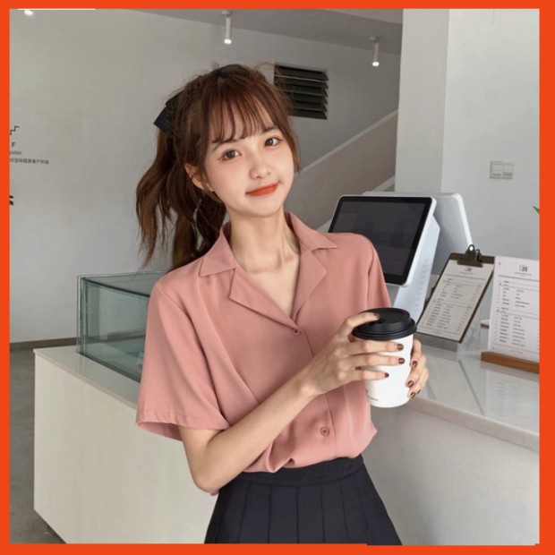 Áo Sơ Mi Tay Ngắn Cổ Bẻ Phong Cách hihishophaha