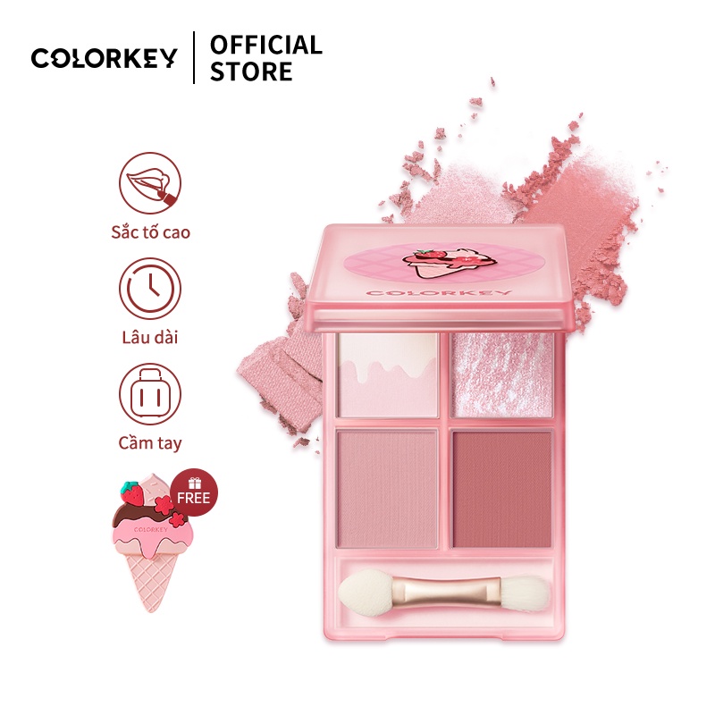 【COLORKEY】Bảng phấn mắt Colorkey 4 màu ngọt ngào trang điểm mùa hè 4g