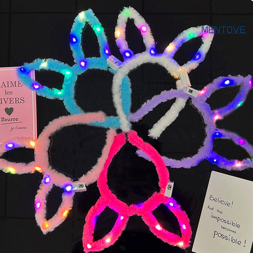 Băng Đô Tai Thỏ 3 Tốc Độ Phát Sáng Dễ Thương