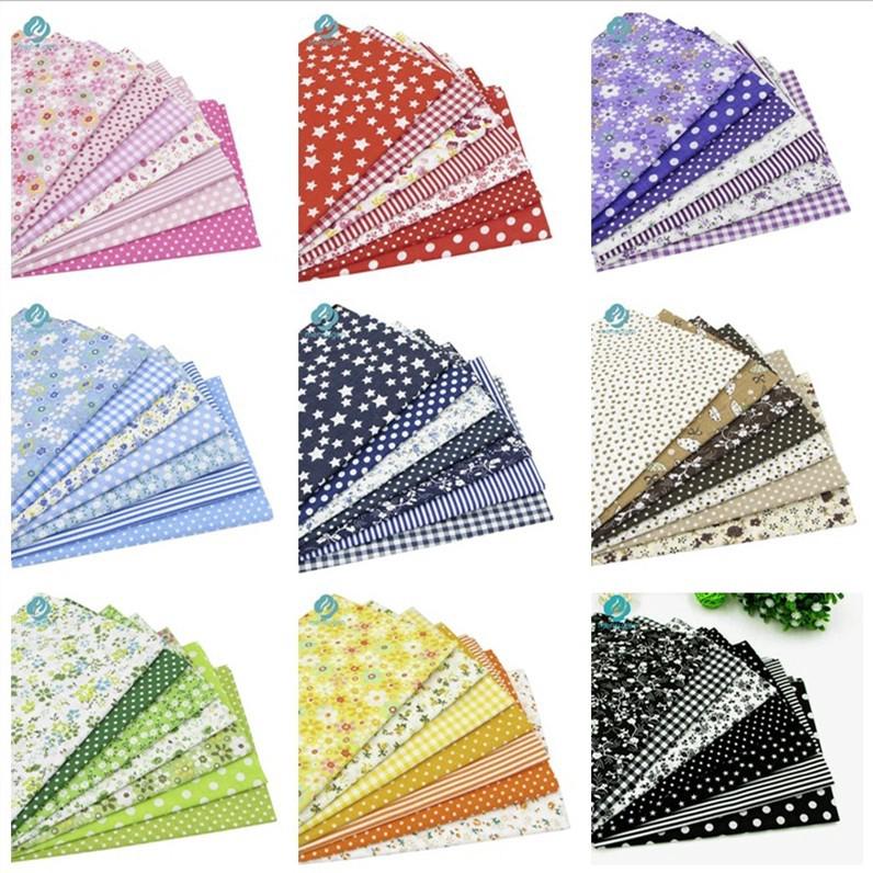7 Cái / lốc 25cmx25cm Vuông In Hình Cotton Vải, Kain Tự Làm, Vải Chắp Vá
