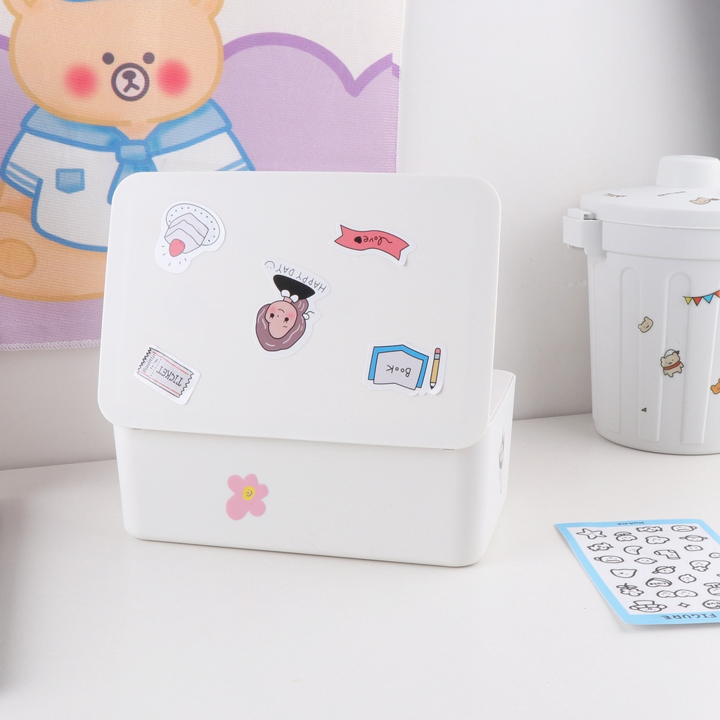Hộp đựng khăn giấy ướt phong cách Nhật Bản có nắp che bụi