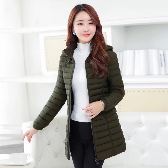 Áo phao dáng lửng trần trám