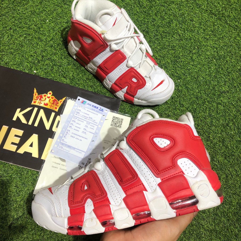 Giày Uptempo trắng đỏ nam nữ size 36-44 + full box + bill + tặng tất