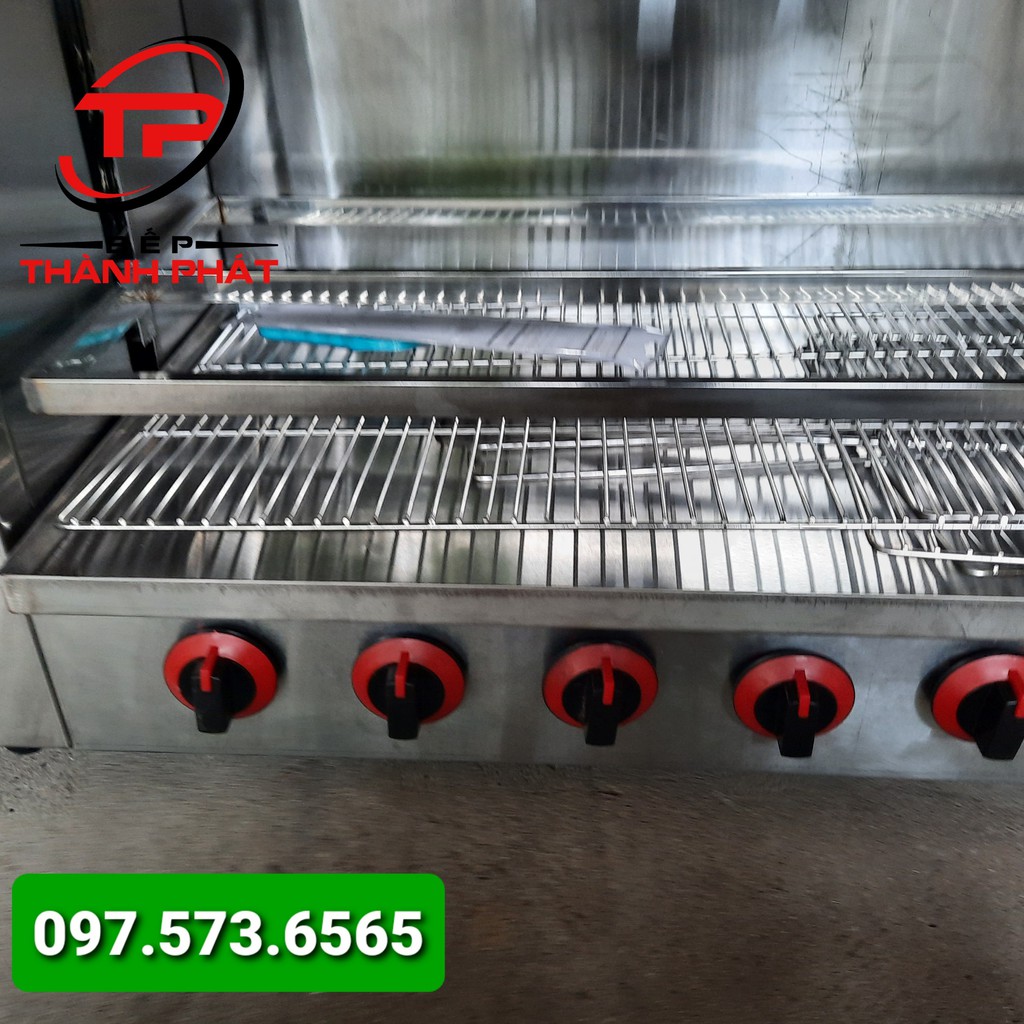 Lò Nướng Salamander 8 họng, Bảo Hành 24 Tháng, Họng Bằng Gang Đúc Siêu Bền