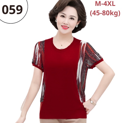 Áo Lẻ Nữ Trung Niên Sang Trọng Chất Liệu Thun Kiểu Áo Phông Hàng Quảng Châu Thời Trang Trung Niên Như Thủy AB059