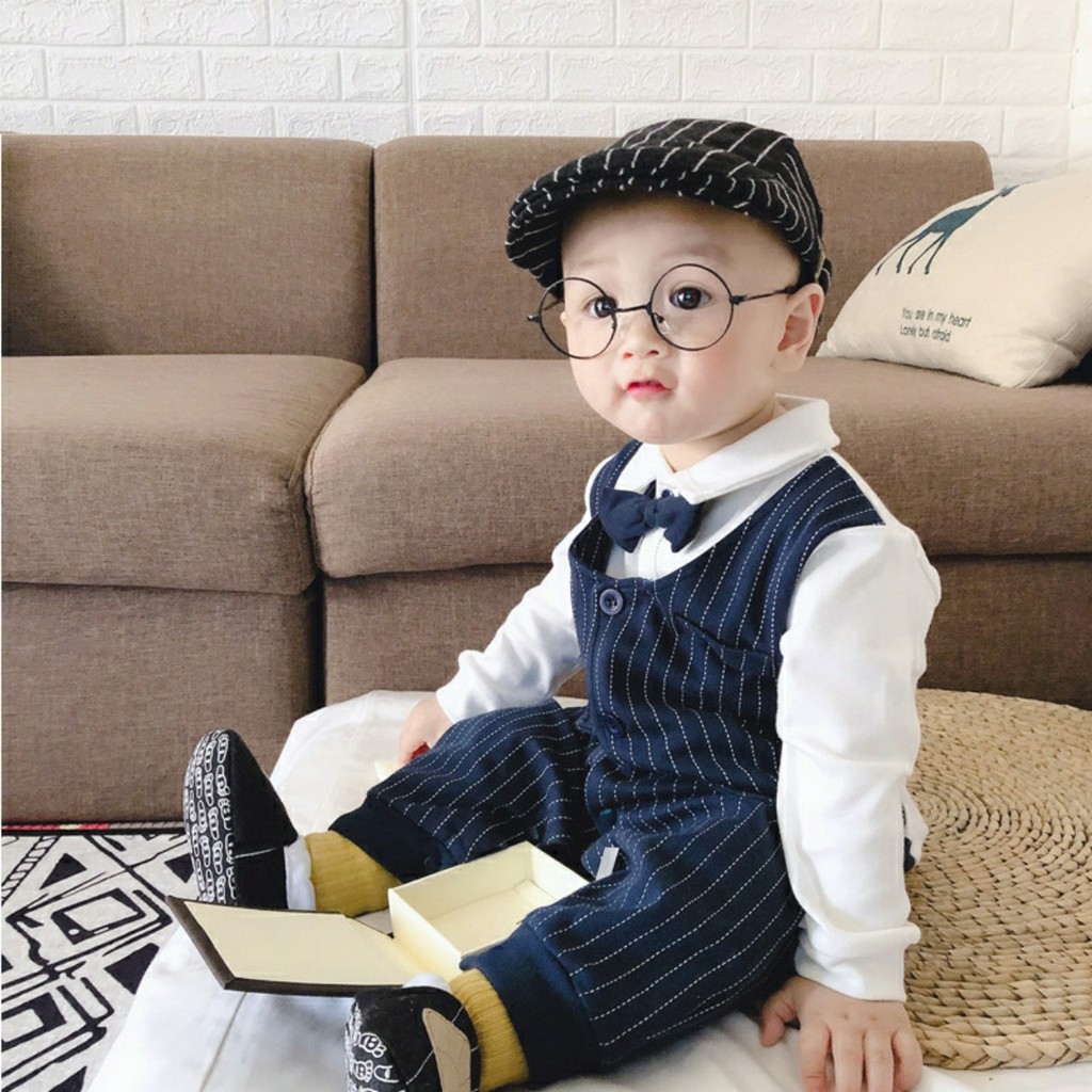 Bodysuit công tử soái ca cổ nơ giả vest cực xinh cho bé