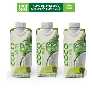 Nước dừa Cocoxim Organic 330ml combo 3 hộp