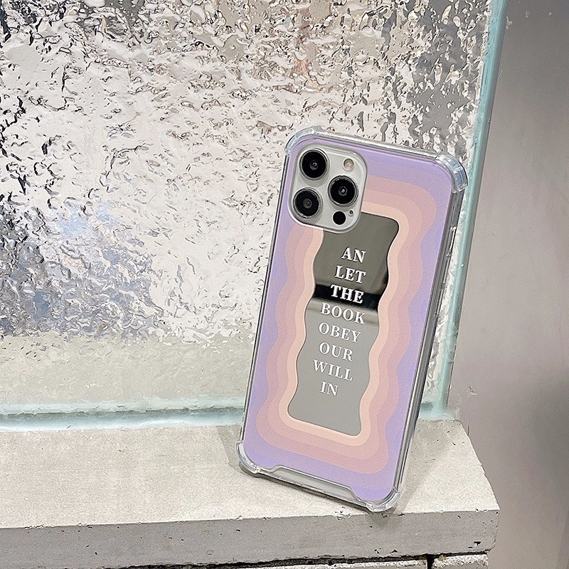 Ốp điện thoại tráng gương phối màu gradient cho iPhone13 ProMax 11 12