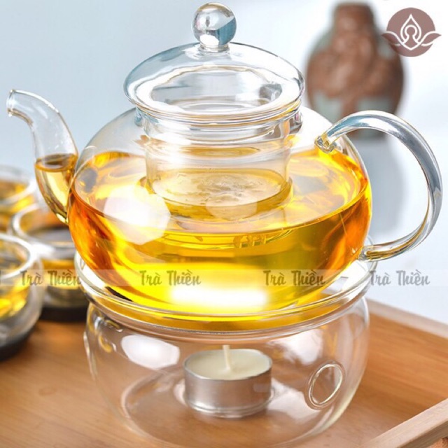 Set bộ ấm trà + bếp nến thuỷ tinh